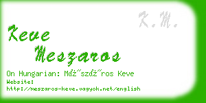 keve meszaros business card